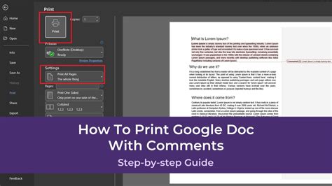 can you print google doc with comments